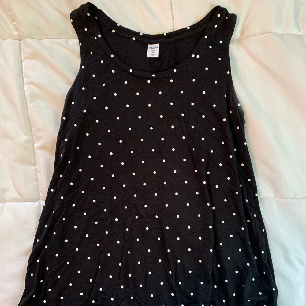 Old Navy Black and White Polka Dot Tank